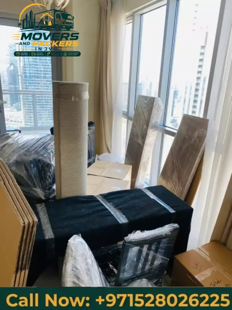 Professional team handling an apartment move with care