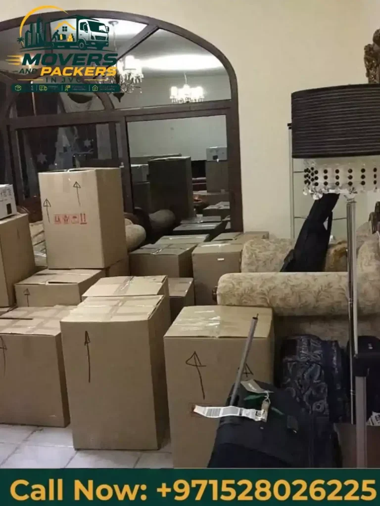 Packed boxes prepared for house relocation