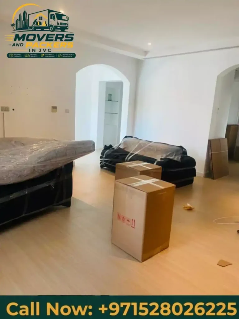Moving team preparing a family home for relocation