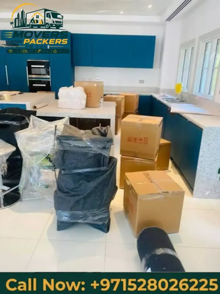 Kitchen appliances safely prepared for transportation during a home move
