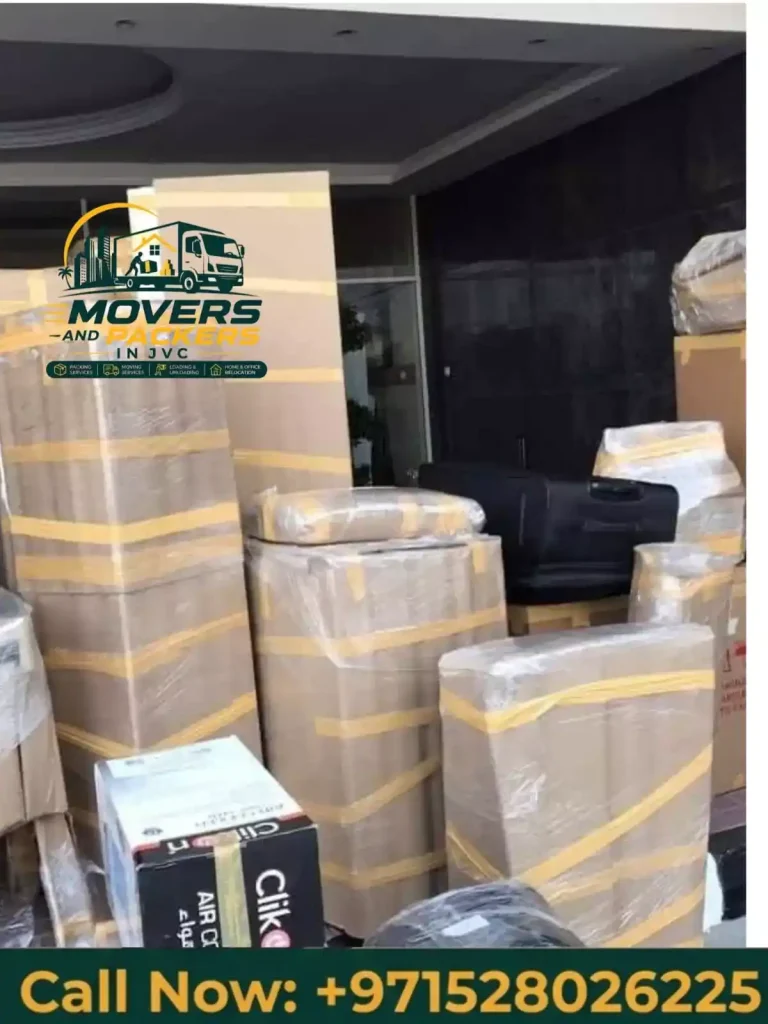 Office equipment packed securely before relocation