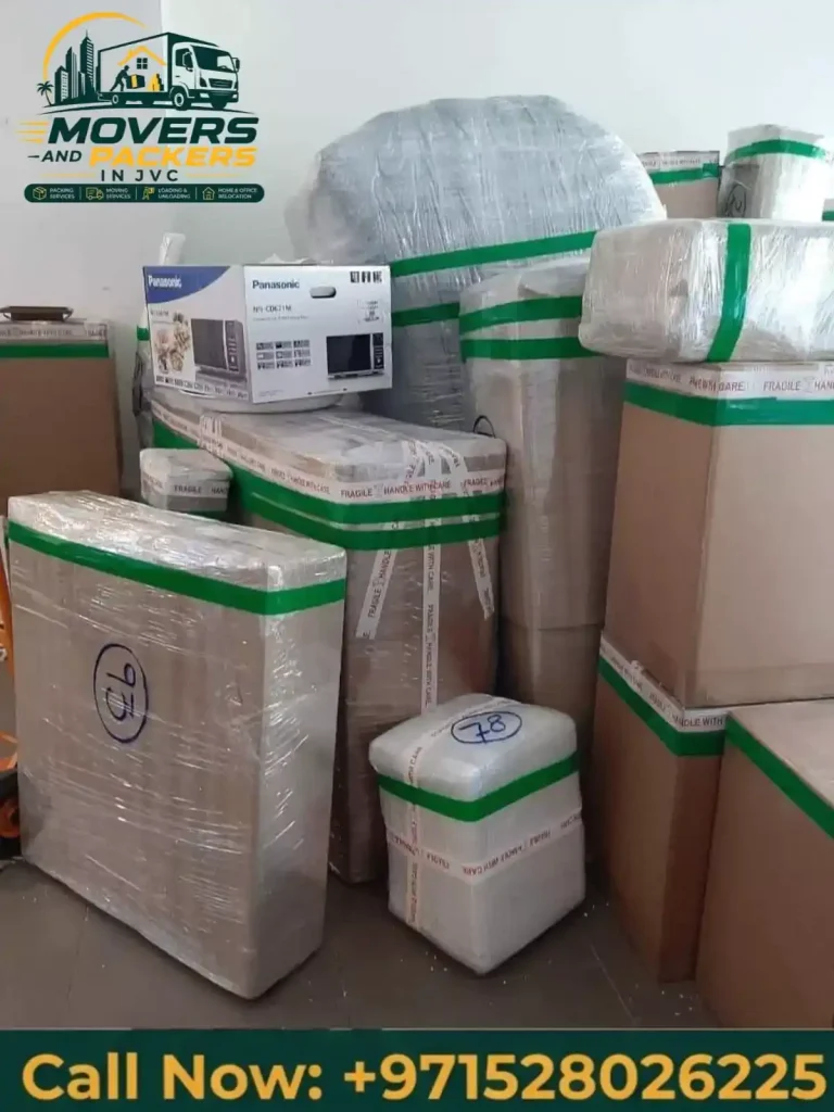 Professional packing of household belongings using protective materials